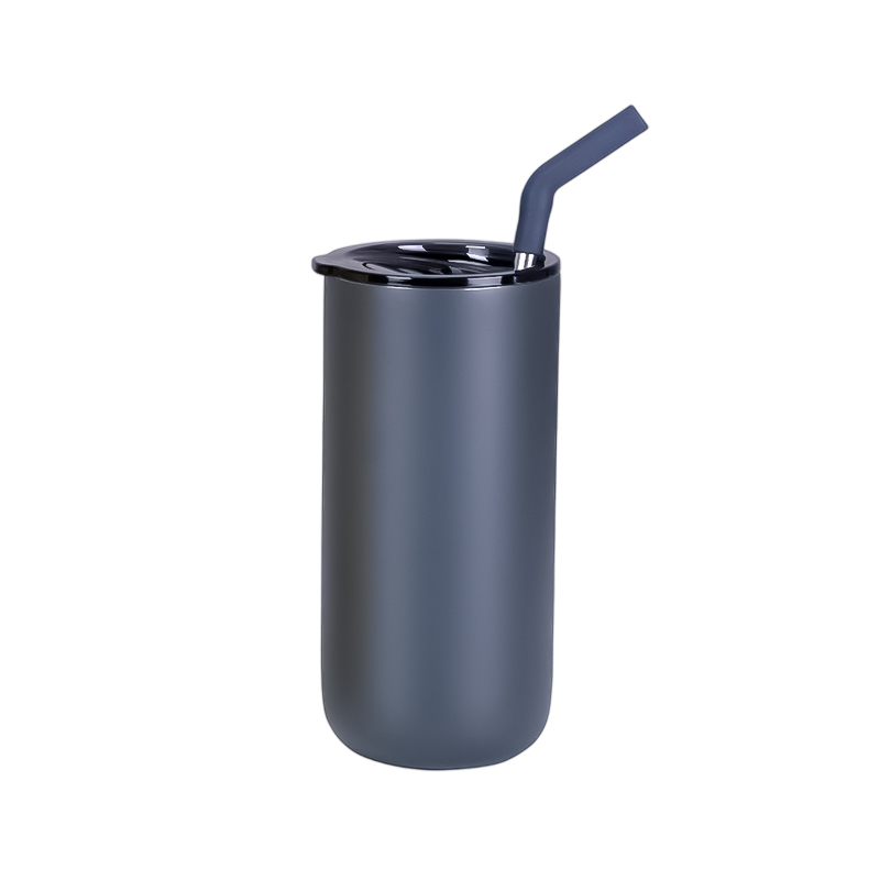 Tasse isolée de 600 ml/20 oz avec paille à siroter en acier inoxydable