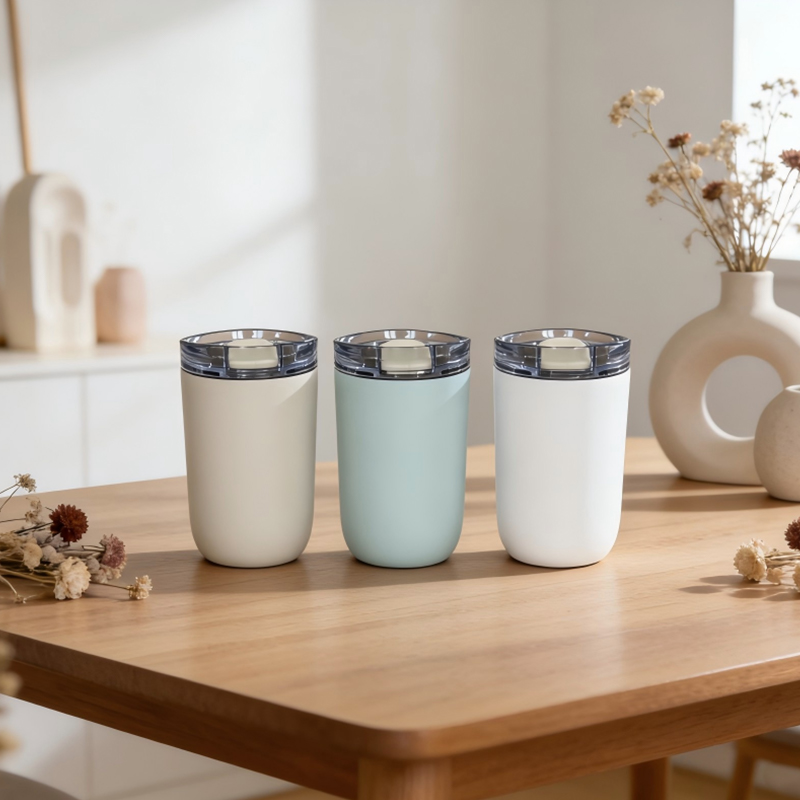 Tasse thermique de 300 ml à prise facile avec couvercle anti-fuite alternatif