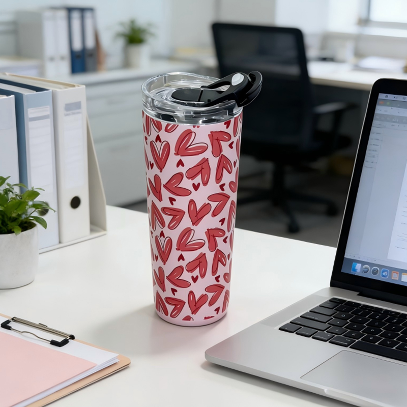 Tasse sous vide 2 en 1 avec couvercle en paille