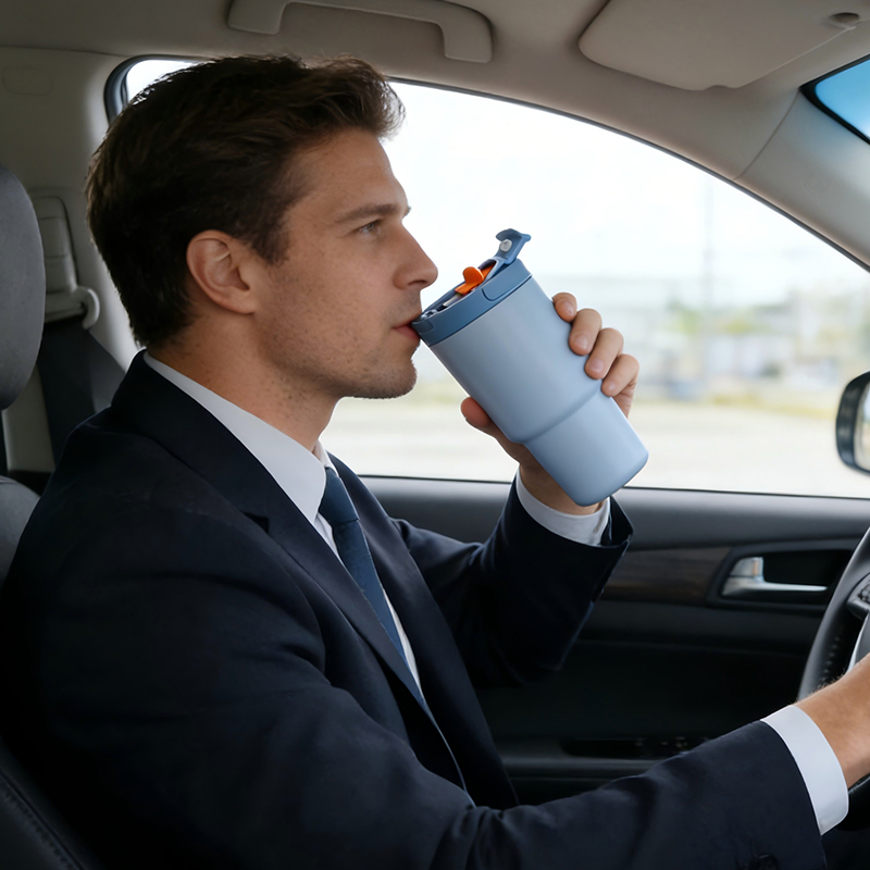 Gobelet sous vide avec couvercle à vis 3-en-1