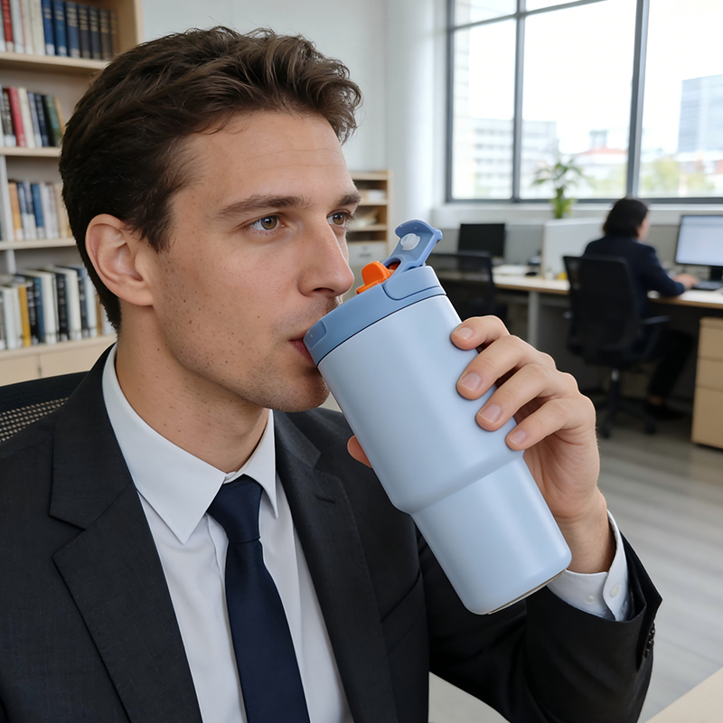 Gobelet sous vide avec couvercle à vis 3-en-1